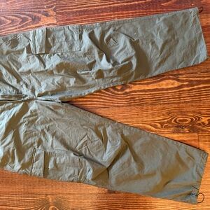 Green Cargo Pants with Straight Leg Design